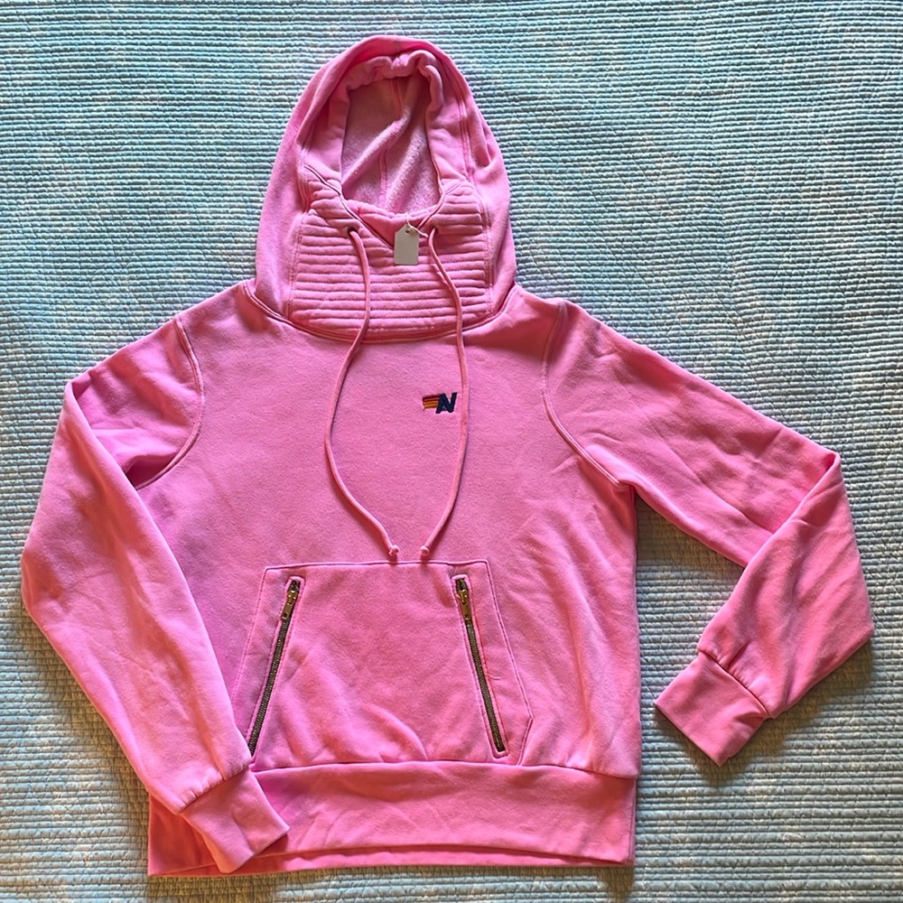 Aviator Nation pink ninja hoodie. Size small, pink, never worn.